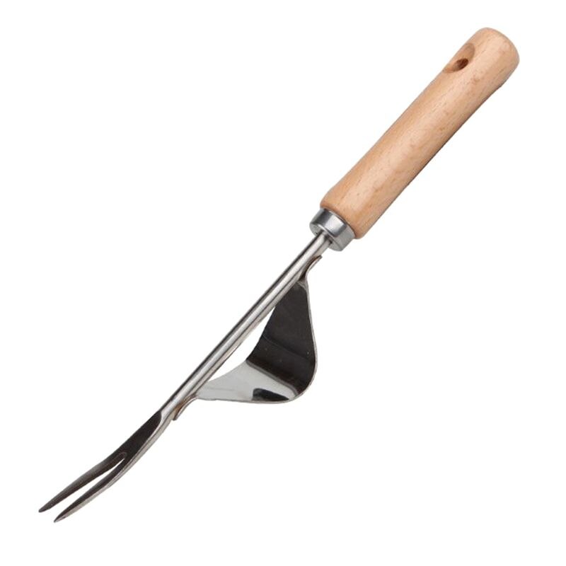 Manual Weeder Fork Metal Hand Garden Wood Handle Digging Puller Weeding Tool Garden Transplanting Digging Tools