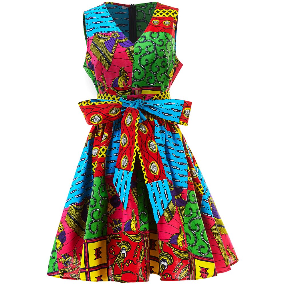 Afrikaanse jurken voor vrouwen, afrikaanse kleding, afrikaanse traditionele kleding, afrikaans materiaal, print, ankara jurken: Kleur 2 / Xxl