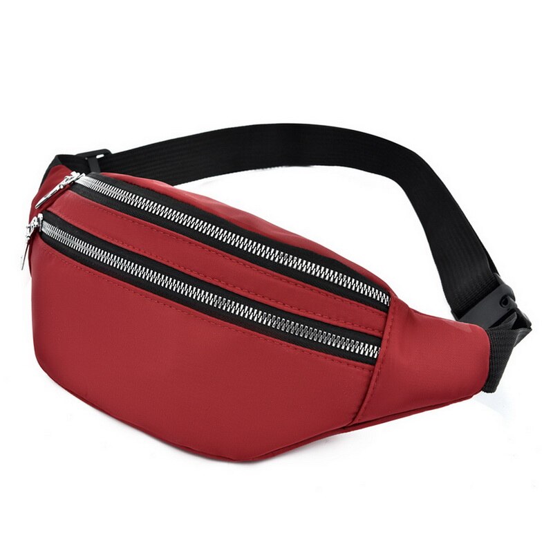 sac banane pour femmes imperméable à l'eau taille sacs dames Bum sac voyage bandoulière poitrine sacs unisexe hanche sac: red