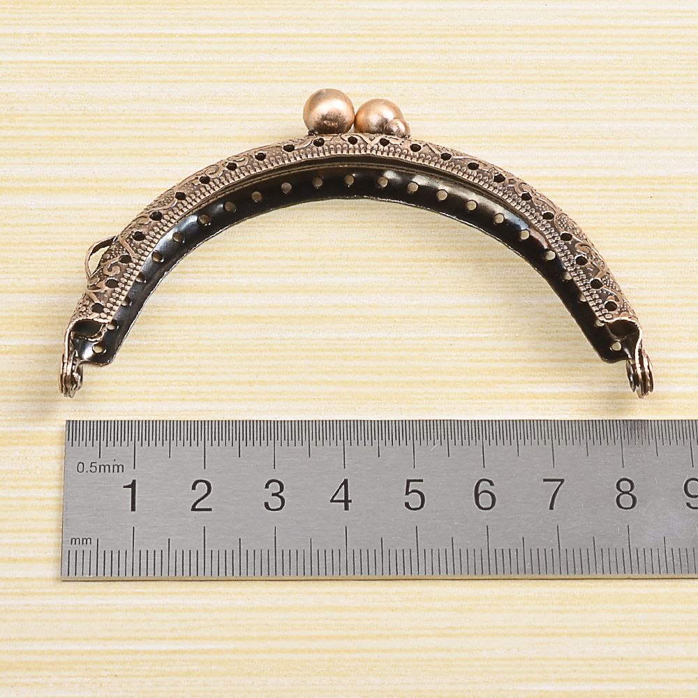 8.5cm Coin Metal Purse Frame Making Kiss Clasp Lock For Clutch Bag Handle Handbag Accessories Red Bronze Tone Bags Hardware