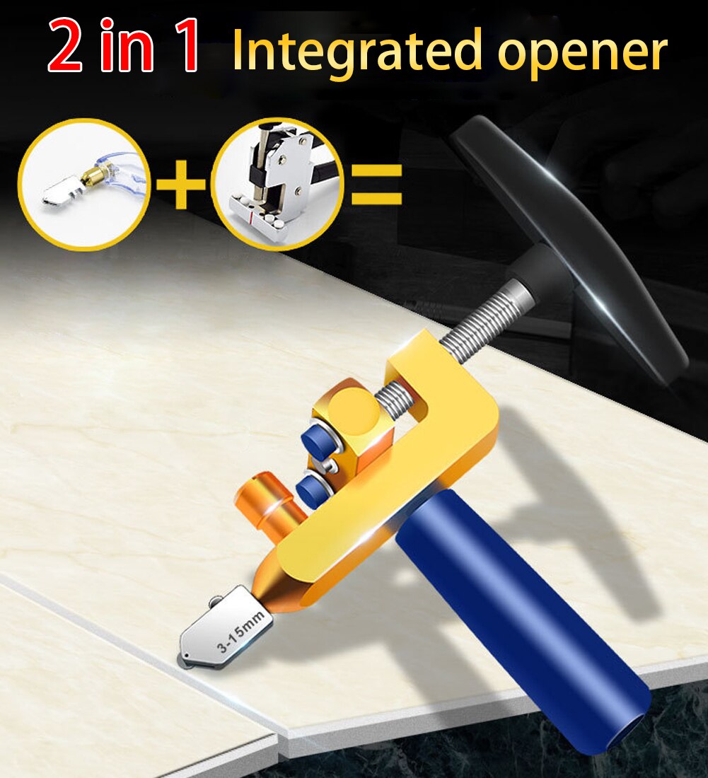 2 in 1 Glass Ceramic Tile Cutter With Knife Wheel Diamond Roller Glass Cutter Cutting Machine Opener Breaker Tools
