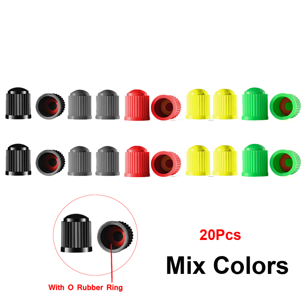 Tappi valvole pneumatici da 20 pezzi, con anello in gomma O, coperture stelo universali per auto, SUV, bici e biciclette, camion, motocicli: marrone