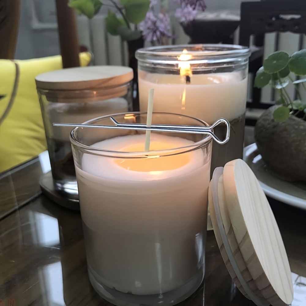 Soportes para mecha de vela de 4,3 pulgadas, fijador de mecha con Clip, soportes de acero inoxidable para fabricación de velas, herramientas de dispositivo de centrado de mecha de Metal, 5/10 Uds.