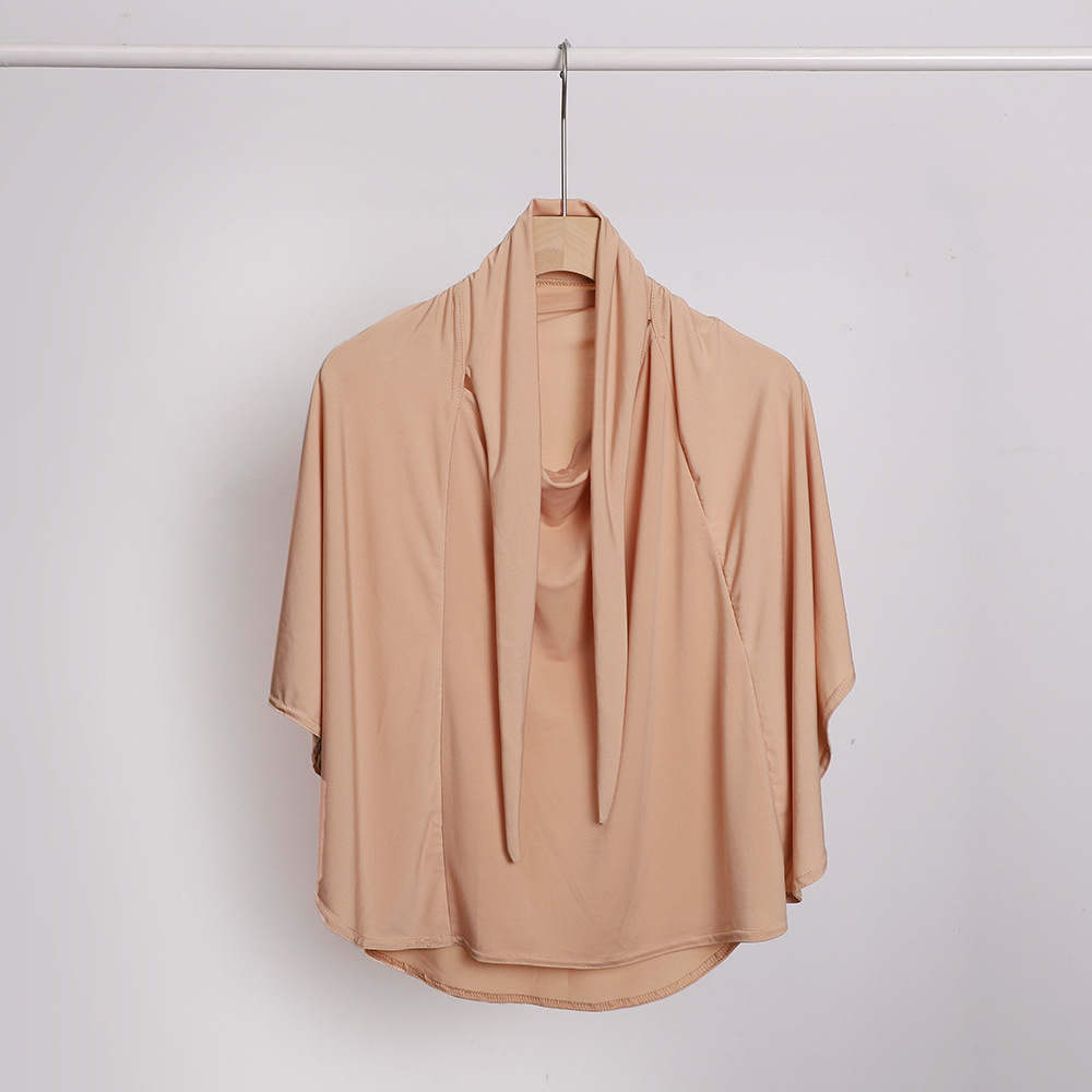 Ramadan Spring Summer Breathable Ironless Hijabs Long Instant Hijab Woman Ready To Wear With Face Masks Ready to Wear Hijabs: Light Coffee