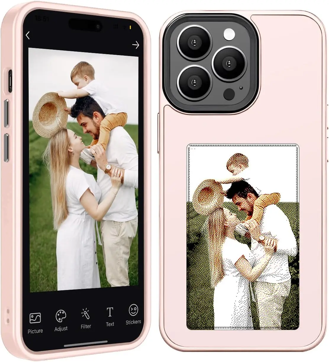 Funda de teléfono con función NFC de nueva tecnología para Iphone 15 14 13 Pro Max, Fundas DIY con pantalla de tinta electrónica, funda de teléfono con dibujos animados para chica, Fundas sin batería