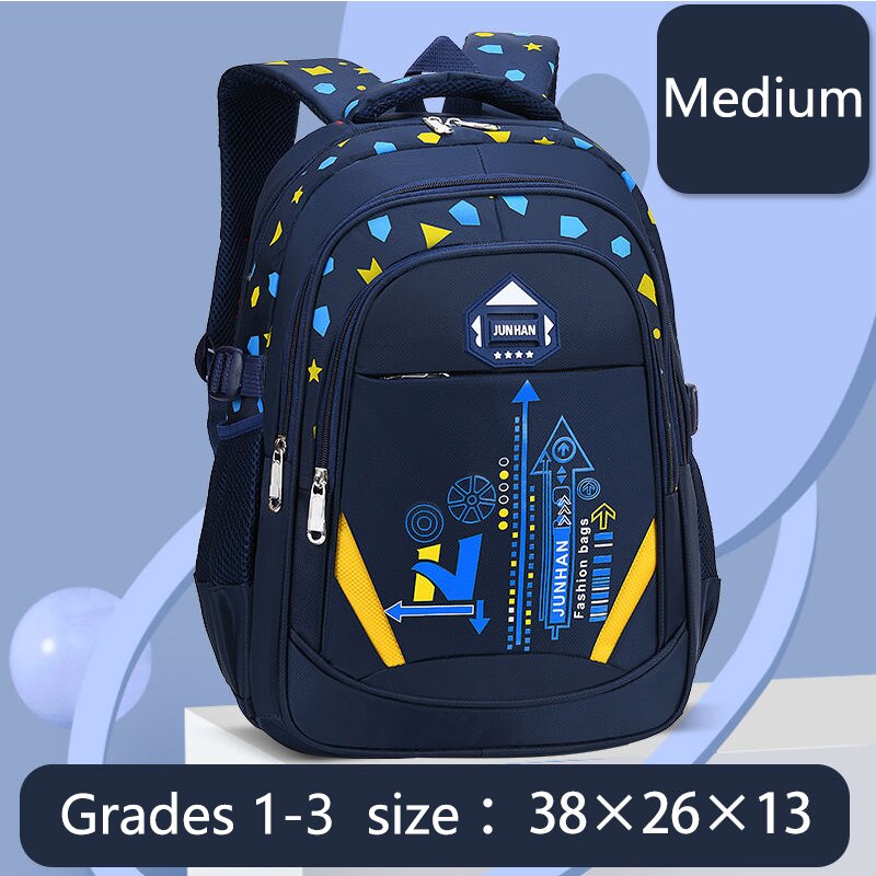 Kids School Bags Backpack Boys Primary School Orthopedic Girs Bookbags Large Capacity Waterproof Nylon Children Schoolbag: Medium royal blue