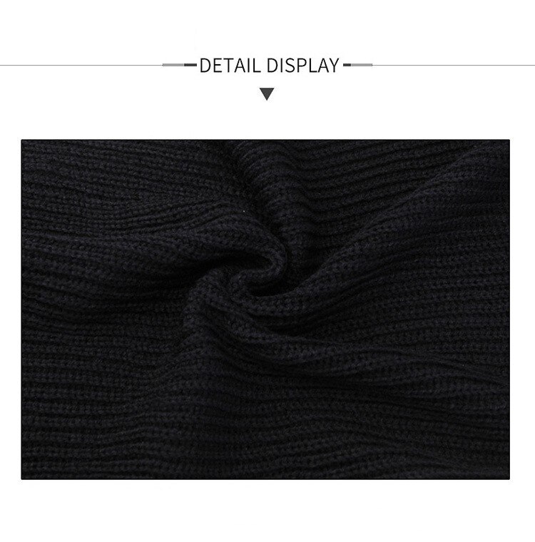 Men's Knitted Scarf Winter Muffler Warm Face Protection Earflaps Shawl Chenille Hand Knitting Scarves Leisure Black Grey