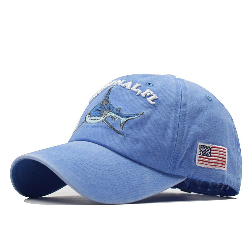 Spring, Summer And Autumn Washed Embroidered Shark Baseball Cap , Ladies Letter Bone Cap, Men's Dad Hat: style 5