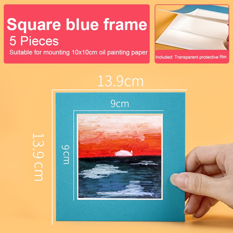 Pastel Paper For Oil Pastel Special-purpose Fine Grain Paper Oil Pastel Square Painting Cardboard Paste Paper A5/A4 Pastel Paper: 10x10cm blue 5 pcs