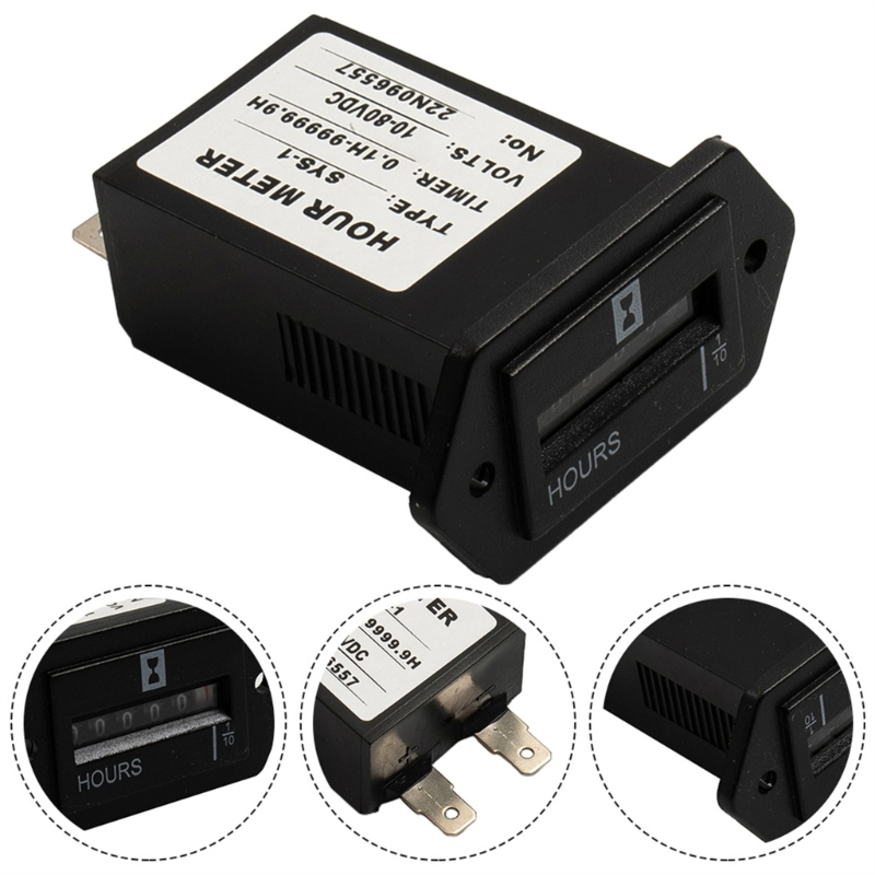 HUIOP Industriële Timer, Urenteller, Elektrische Tijdteller, ABS