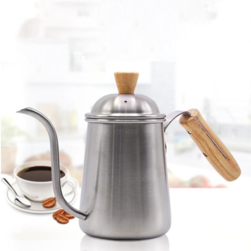 650ml Drip Type Tainless Steel Long Narrow Spout Coffee Pot Gooseneck Kettle Hand Drip Kettle Pour Over Coffee With Lid Cocina