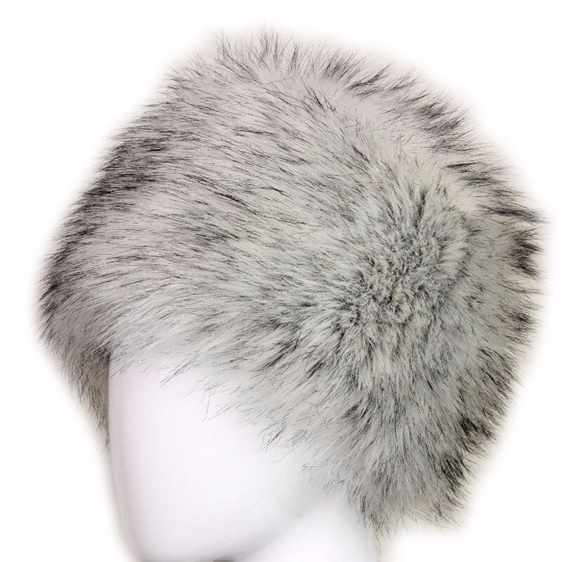 Winter Dikke Pluizige Hoofdband Voor Vrouwen Mannen Bont Haarband Russische Harige Oorbeschermers Elastische Tulband Brede Hoofddeksels Ski Hoeden Accessoires: Beige