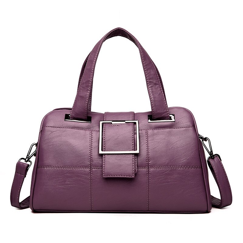 neue Feste Frauen Handtaschen PU Leder Frauen Schulter Taschen Berühmte Damen Umhängetaschen: Violet