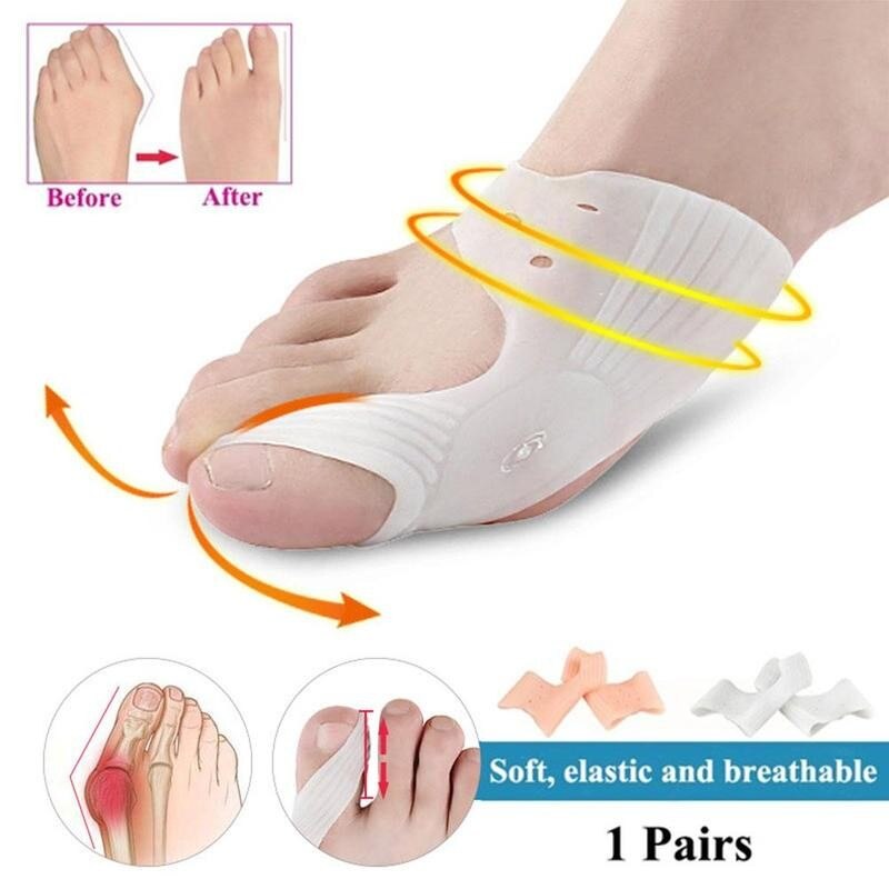 1 Paar Siliconen Teen Separator Corrector Duim Voeten Bunion Hallux Zachte Richter Teen Protector Valgus Stijltang Care Q8Q1