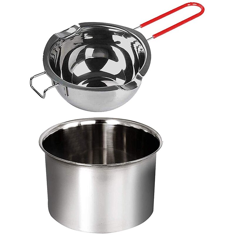 Pot de fusion à Double chaudière avec poignée résistante à la chaleur, Pot de fusion de chocolat de grande capacité pour les bonbons au beurre (400ML)