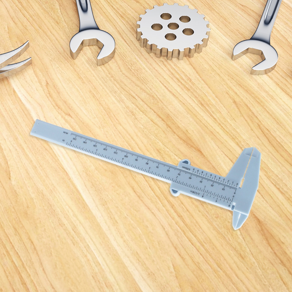 Mini Plastic Sliding Double Scale Vernier Caliper Ruler Micrometer Depth Diameter Student Calipers Size Measuring Tool 1Pcs