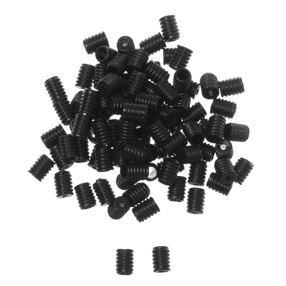 100Pcs Volwassen Kinderen Verstelbare Siliconen Koord Sloten Non Slip Stopper Kleurrijke Lanyard Gesp Koortjes Schakelt Accessoires: black