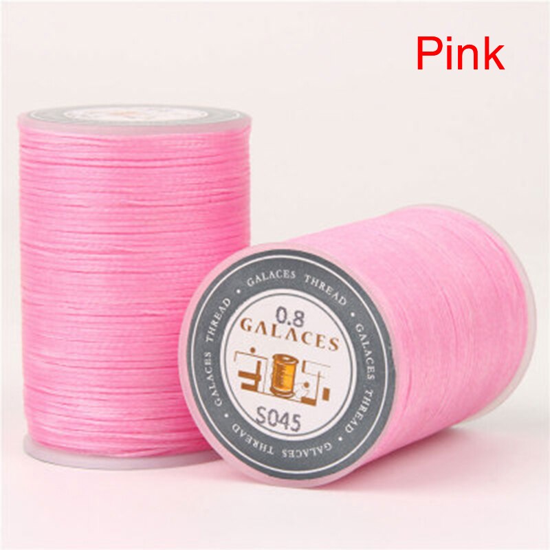 0.8mm 90m Waxed Thread Cord String Strap Sewing Leather Stitching Necklace Rope For Jewelry Making Bracelet Supplies: Pink