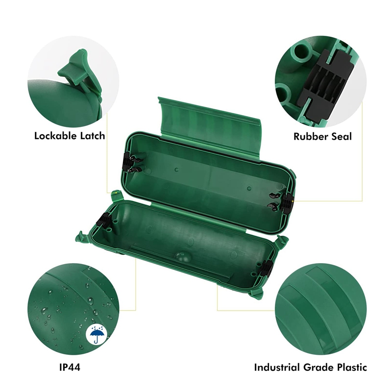 Extension Cord Safety Cover, IP44 Waterproof Connection Box, Weatherproof Enclosure Seal To Protect Outdoor Plug