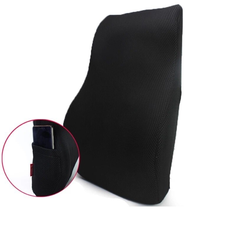 Mesh Lumbar Support for Office Chair Back Support Low Back Pain Pillow Office Chair Orthopedics Pillow Back Rest Pillow: black big lumbar