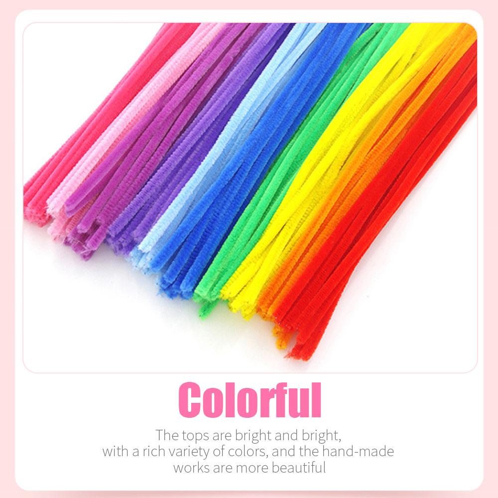 100 pièces coloré bricolage bricolage jouet bricolage décoration créative couleurs assorties bricolage mixte couleur velours torsadé tige jouets faits à la main pour enfants