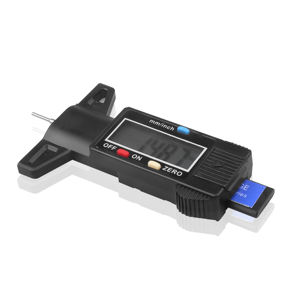 0-25mm Digital Thread Measurer Tester High Accuracy Tire Tread Depth Gauge Meter LCD Display Car Brake Shoe Pad Wear Gauge: Default Title