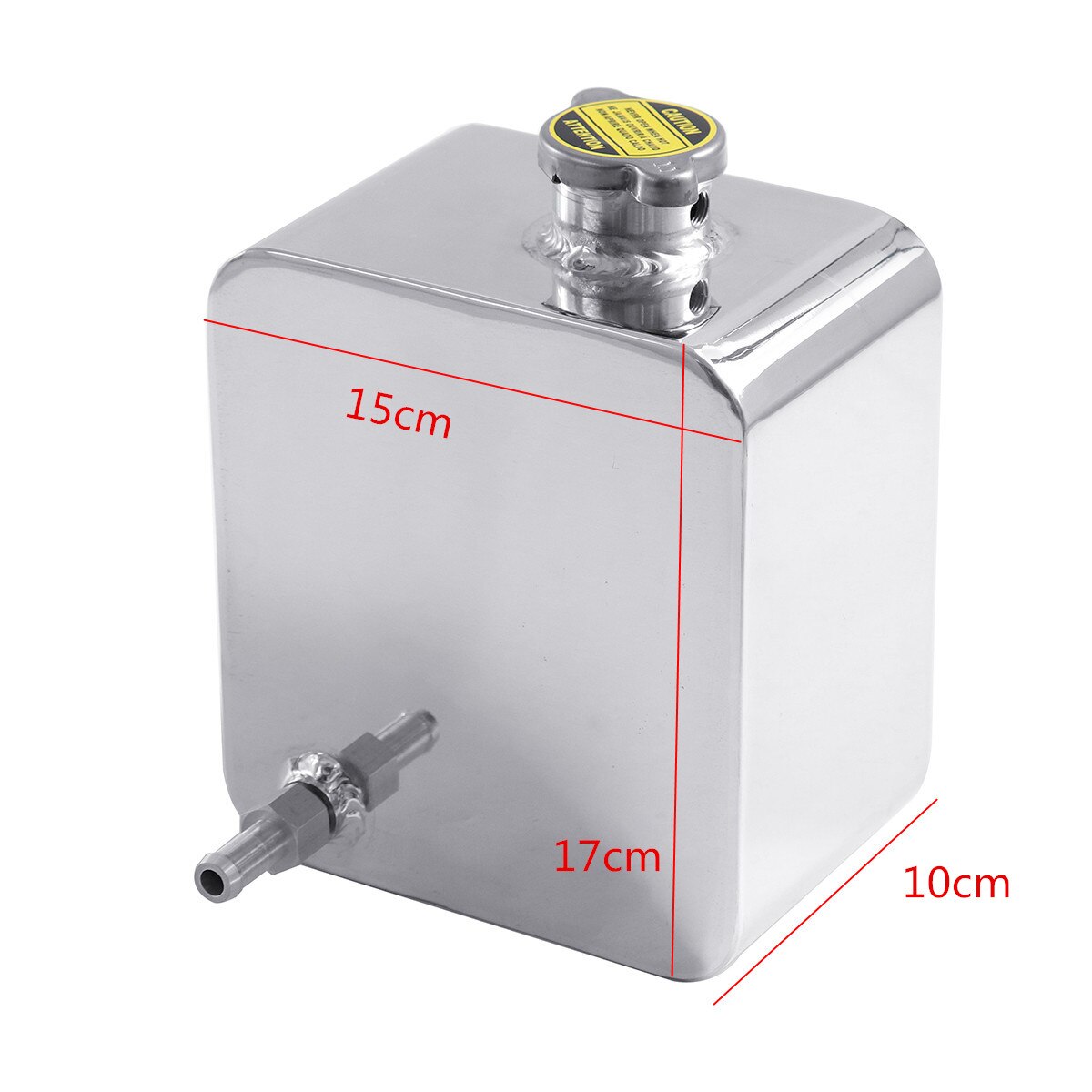 2.5Litre Alloy Header Expansion Water Tank & Cap Water Header Tank Coolant Overflow Tank Reservoir Universal