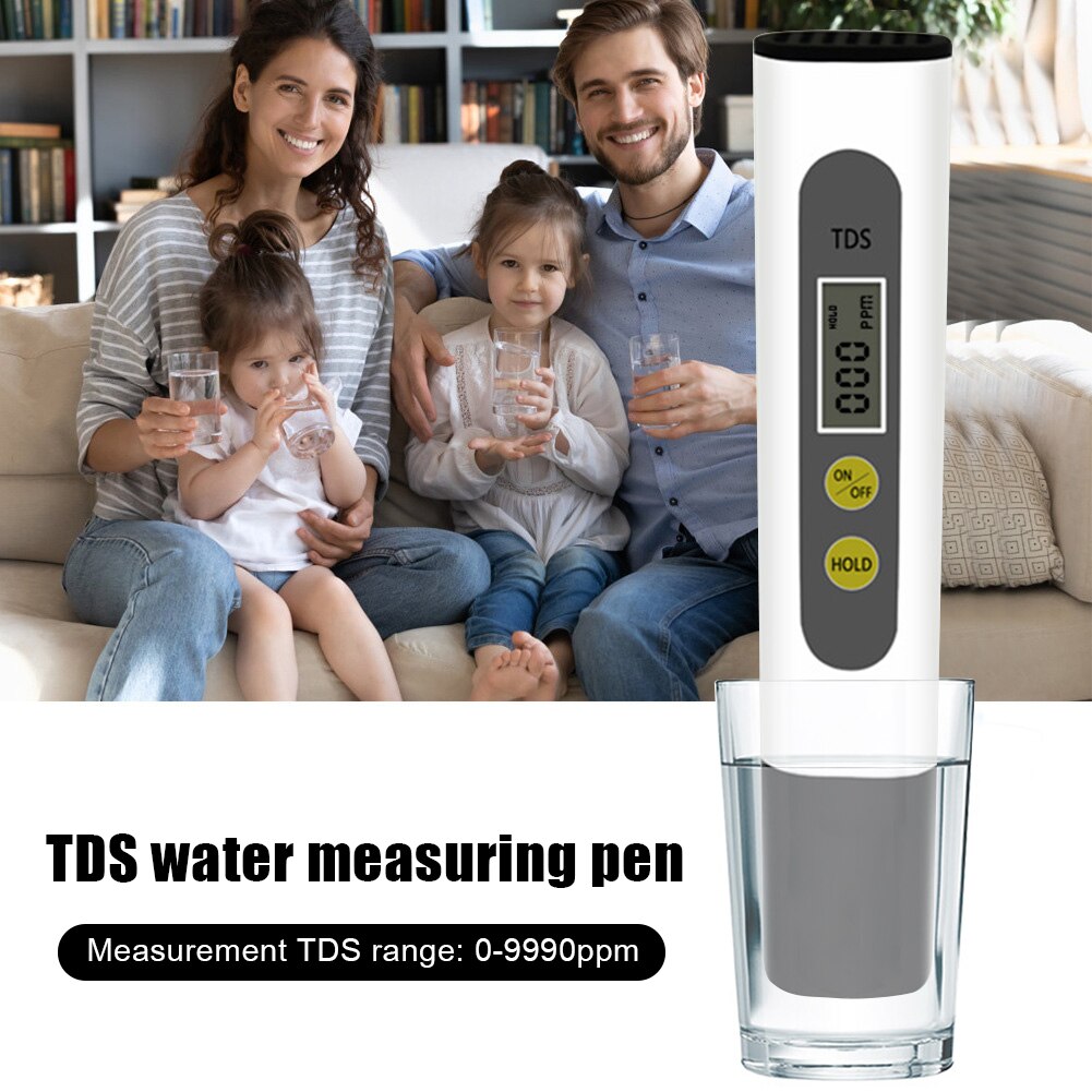 TDS Meter Water Tester Automatic Calibration 0-990ppm Purity Water Meter for Swimming Pools Drinking Water Aquariums