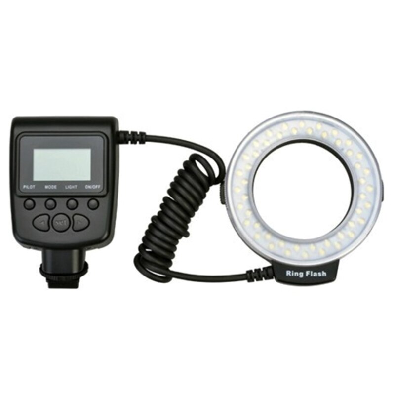 OOTDTY HD-130 Macro LED Ring Flash Bundle DSLR Camera Ring Flash Kit with Adapter Rings&amp;Flash Diffusers Compatible with Pentax