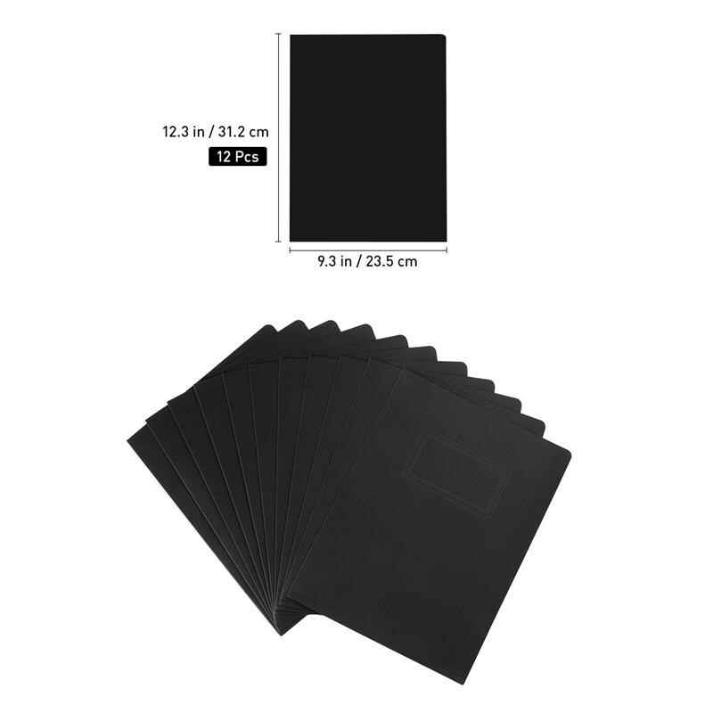 12PCS A4 2Pockets Kraft Paper File Folder Card Holder Document Folder Office Project File Presentation Folder