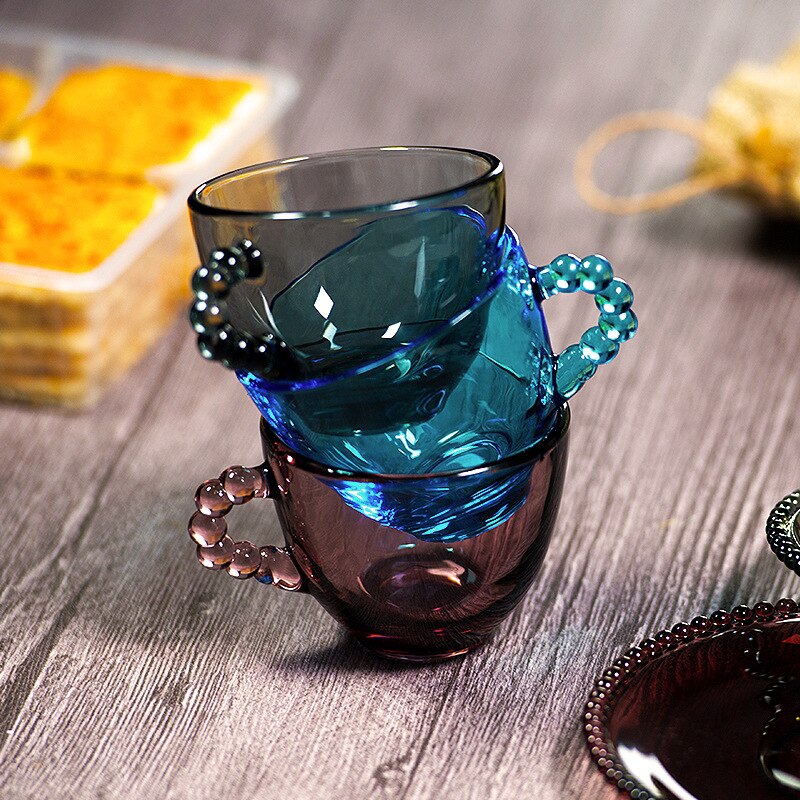 50ml glas koppar fat set europeisk kaffekopp mini tekopp med fat