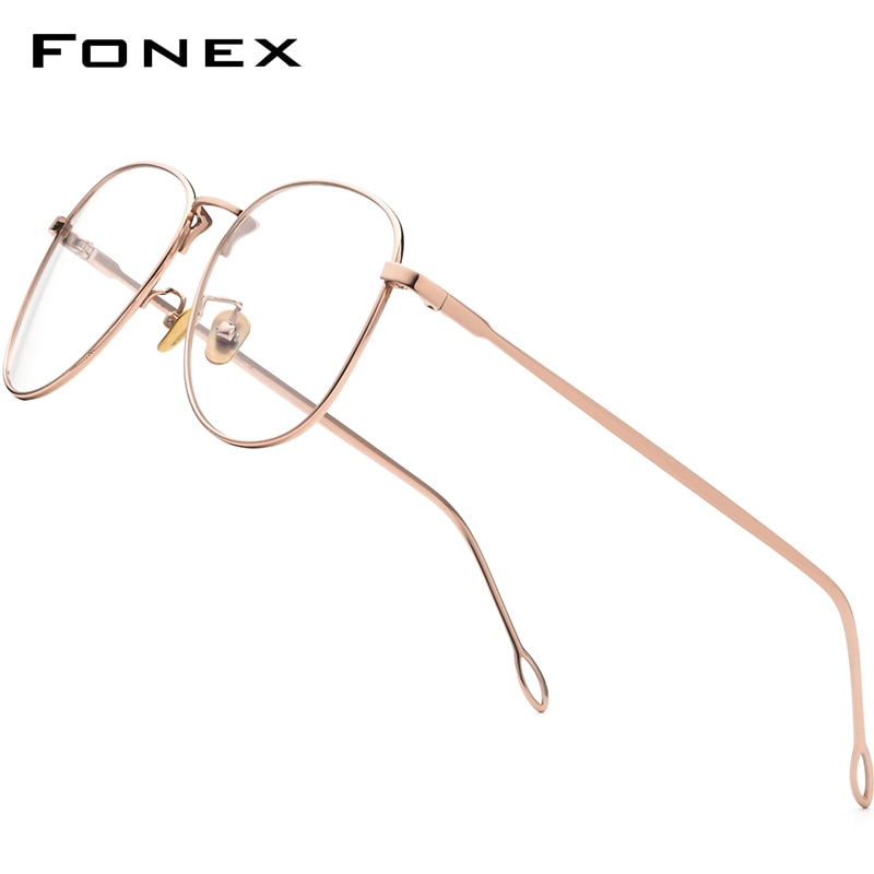 FONEX Puur Titanium Brilmontuur Vrouwen Vintage Grote Bijziendheid Optische Brillenglazen Frames Mannen Oversize Eyewear 8516