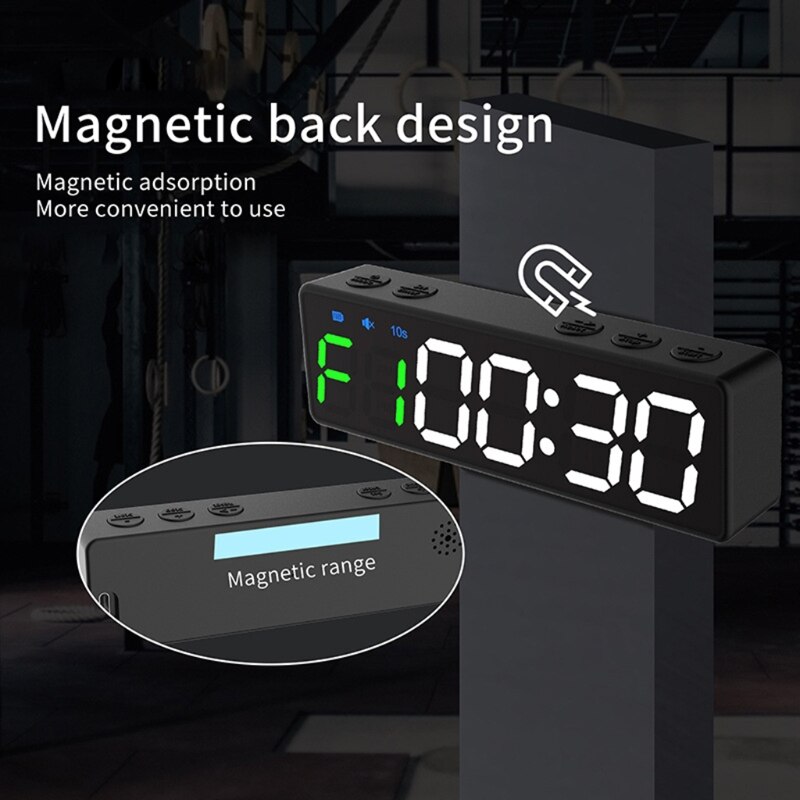 thumbnail image 2 of Portable Gym Timer With Magnetic Back - Battery Powered Interval Timer For HIIT, Boxing & Crossfit 2 of 9