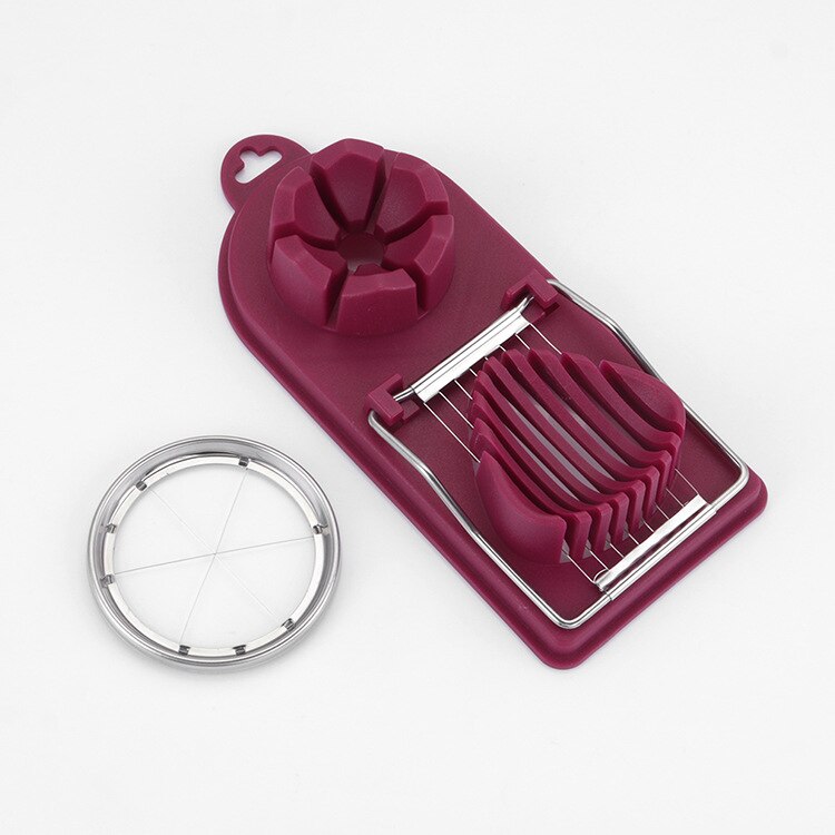 Stainless Steel Egg Slicer Egg Cutter with Handle for Hard Boiled Egg Heavy Duty Food Fruit Slicer with Six Blades Dishwasher: C