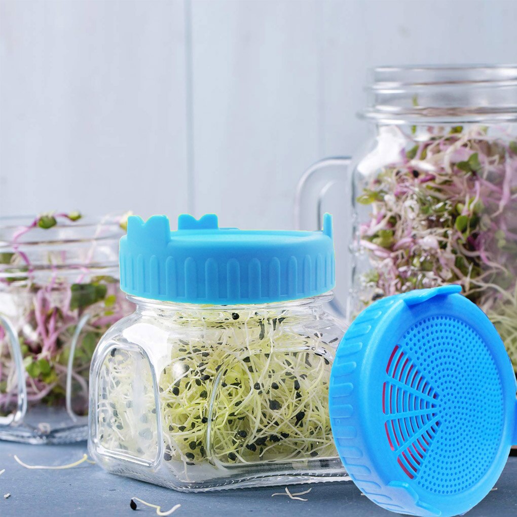 2 Pcs Groeien Tauge Alfalfa Salade Spruiten Deksels Plastic Pot Zaad Kiemen Planten Deksels