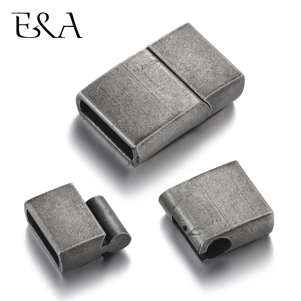 Roestvrijstalen magnetische sluiting Plat gat 10 * 3 mm Lederen koordsluitingen Magneetgesp DIY Armband Sieraden maken Accessoires