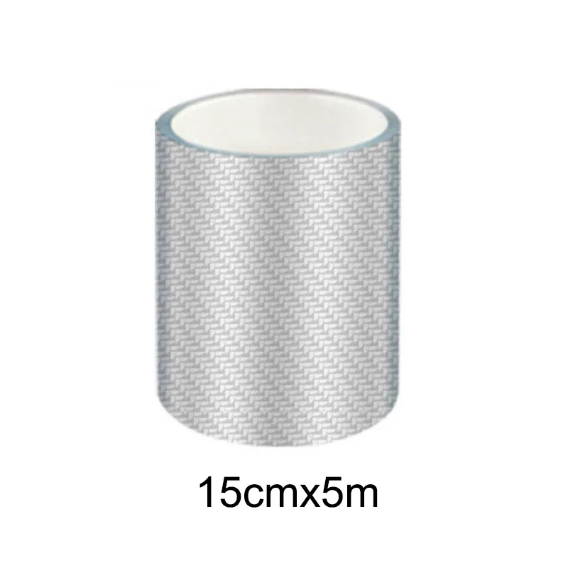 Transparent Carbon Fiber Car Threshold Portector Moulding Strip Trim Bumper Strip Door Sill Film Anti Scratch Guards Car Sticker: WHITE