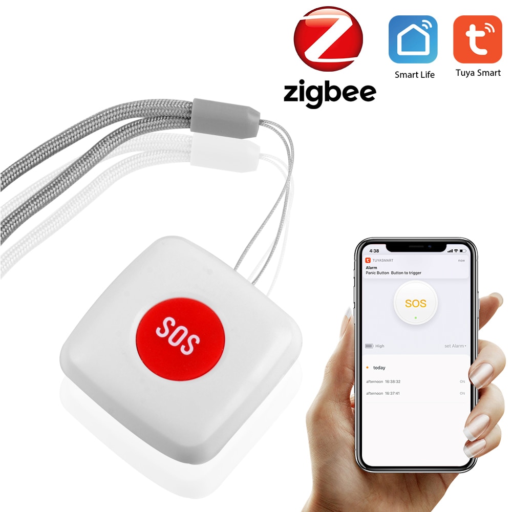 Tuya Zigbee Sos Knop Ouderen Persoon Noodhulp Knop Alarm Kinderen Paniekknop Zigbee