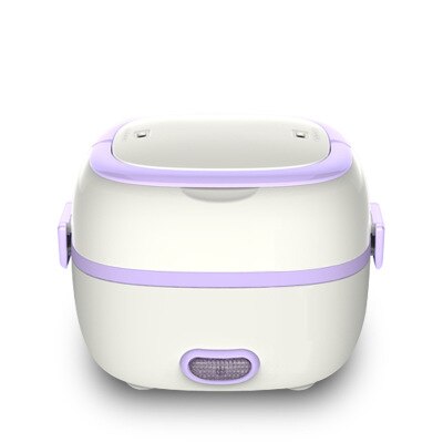 Mini arrocera termostato de arroz huevo vaporera eléctrica caja de almuerzo recipientes para guardar comida calentador de alimentos para la oficina en casa: Purple / EU