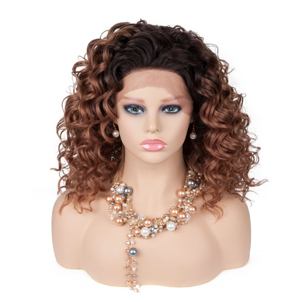 Factory prijs Krullend Golvend Lace Front Pruiken 150% Dichtheid Synthetische Pruiken voor Vrouwen