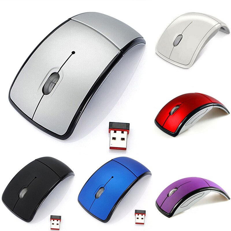 Wireless Mouse 2.4 Ghz Computer Mouse Optical USB Matte Surface Foldable Ergonomic Mice for Computer Laptop Desktop