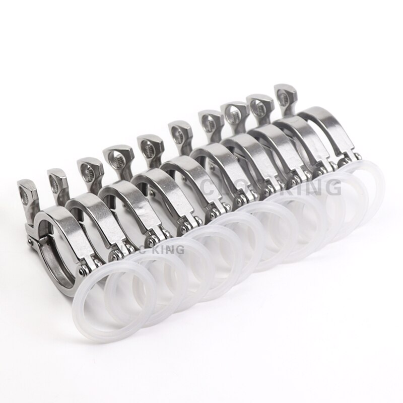 1 Set 1.5 "2" 2.5 "3" Tri Clamp 50.5/64/77.5/91Mm Beentje Od SS304 Rvs Tri Clover Sanitaire Montage Voor Thuis Brouwen: 10 piece / 1.5Inch x K50.5