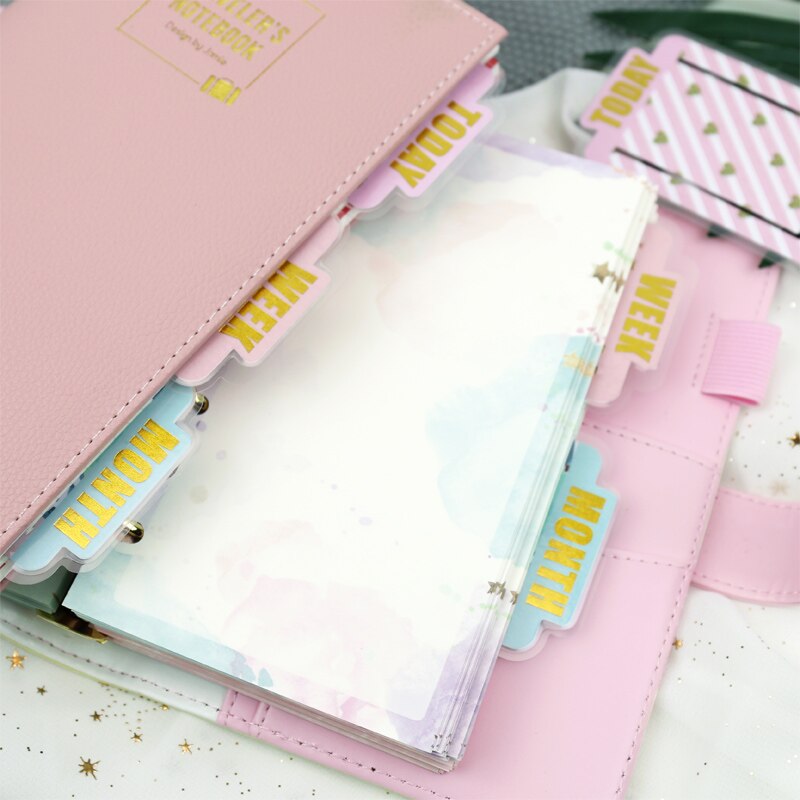 Fromtheon-marcapáginas de plástico cubierto de PVC para libros, marcadores de índice, accesorios para planificador, papelería