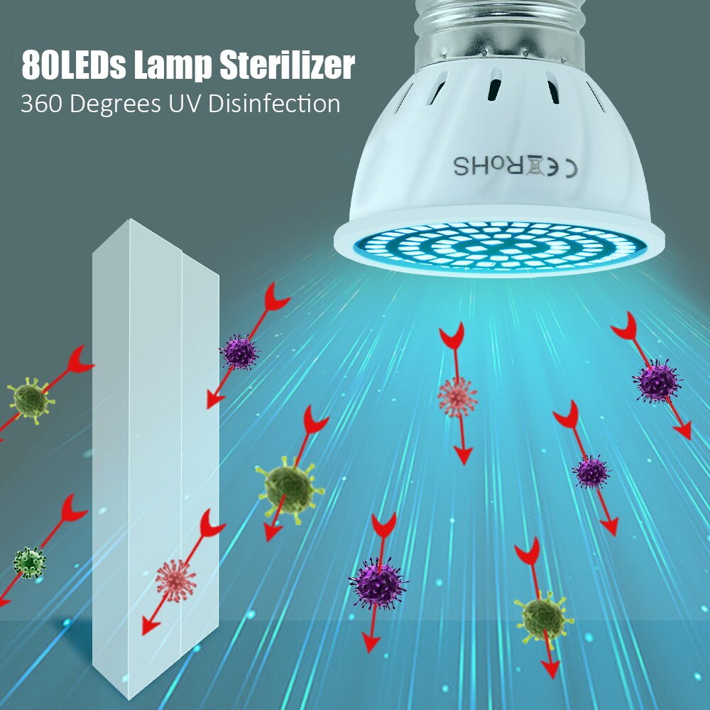 Keimtötende Licht LED-lampe E27 UVC Desinfection Lampe 6W 9W 12W 25W 35W 45W UV Sterilisator Lampe 220V Uv Bakterizide Lampe