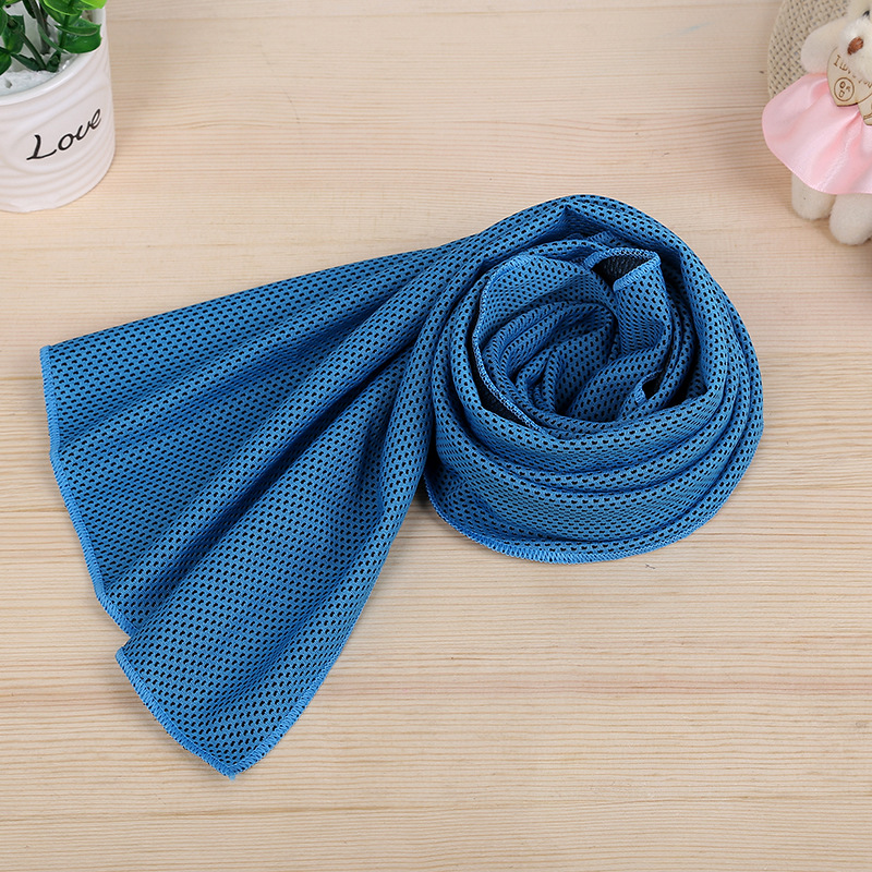Toalla refrescante, toalla de fibra ultrafina transpirable y suave, adecuada para ejercicios de yoga, correr, fitness, gimnasio, camping y fitness: Azul