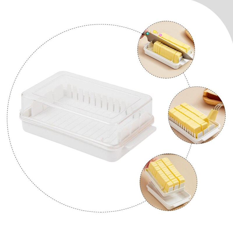 Butter Cutting Storage Box Butter Dish Cutter With Lid Transparent Cheese Slicer Tray Container Household Kitchen Tool 2