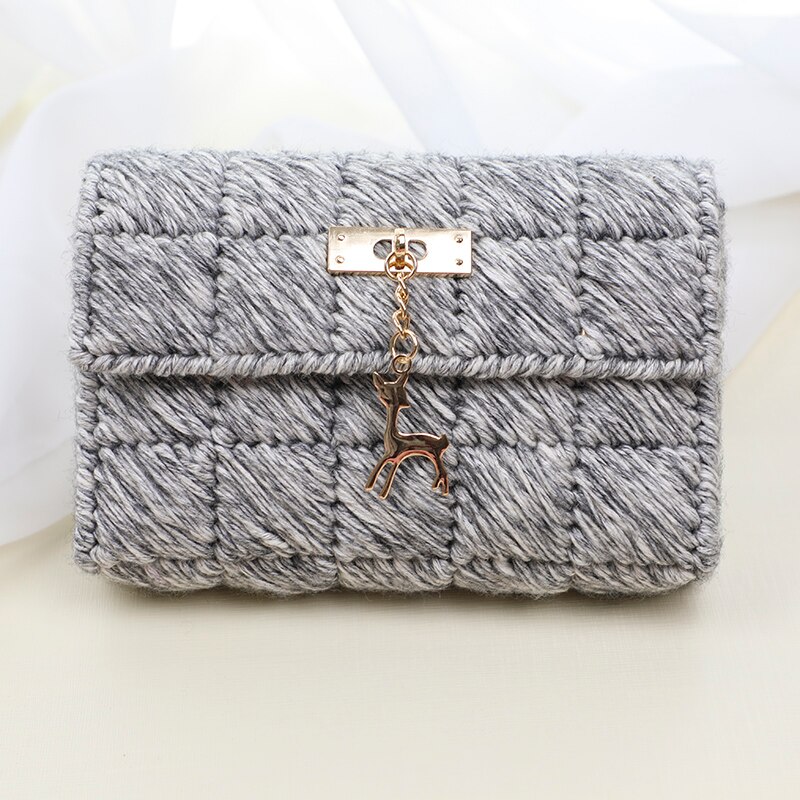 Wol Hand-Geweven Zak Opbergtas Decoratieve Gehaakte Diy Materiaal Pakket Accessoires: 18