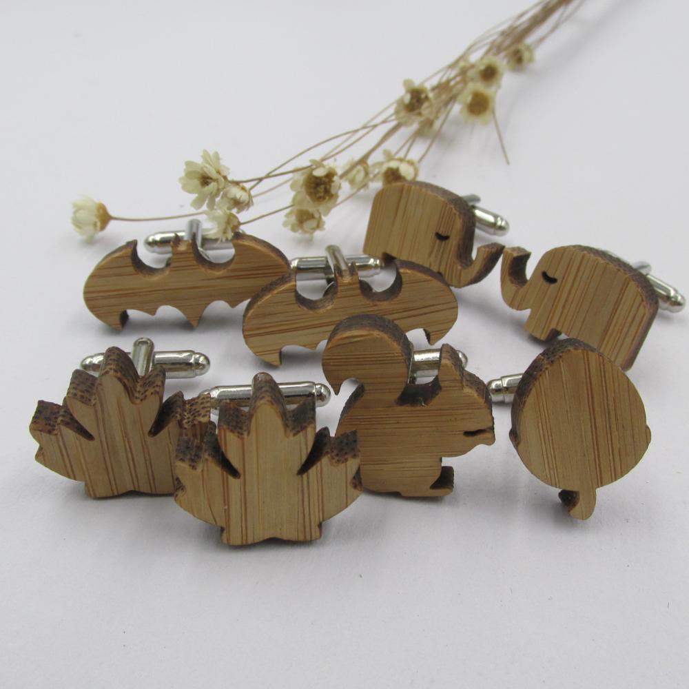 Di modo Alla Moda degli uomini di Legno Gemelli Scoiattolo Foglia elefante uomo accessorio di Cerimonia Nuziale del Regalo di Affari per Lui