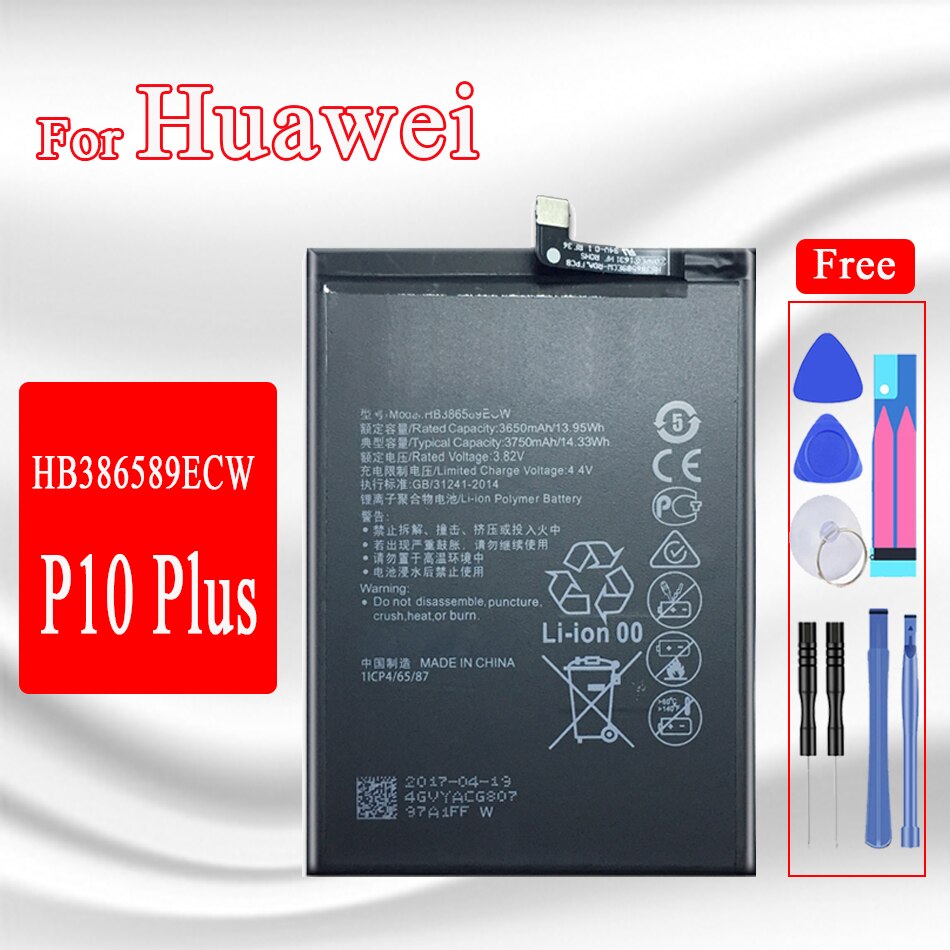 HB356687ECW HB366481ECW batería para Huawei P7 P8 P9 P10 P20 P30 Lite P10 P20 más P20 P30 Pro P9 Lite mini batería + herramientas: P10 Plus