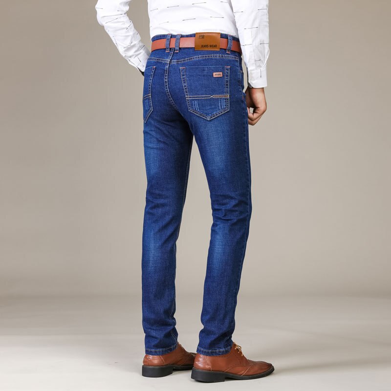 Jean de pour homme, pantalon de Cowboy classique, Slim, extensible, coupe régulière, en Denim, à la ,